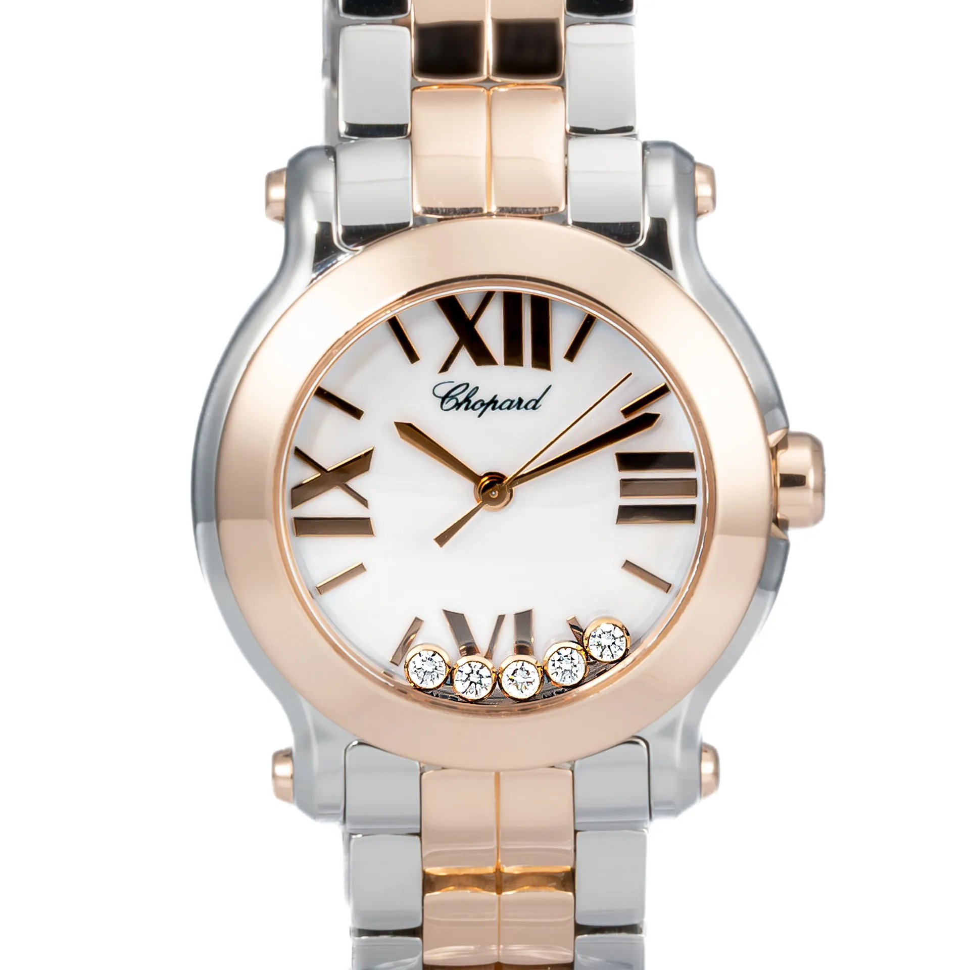 Chopard Happy Sport Steel & Rose Gold Happy Diamonds