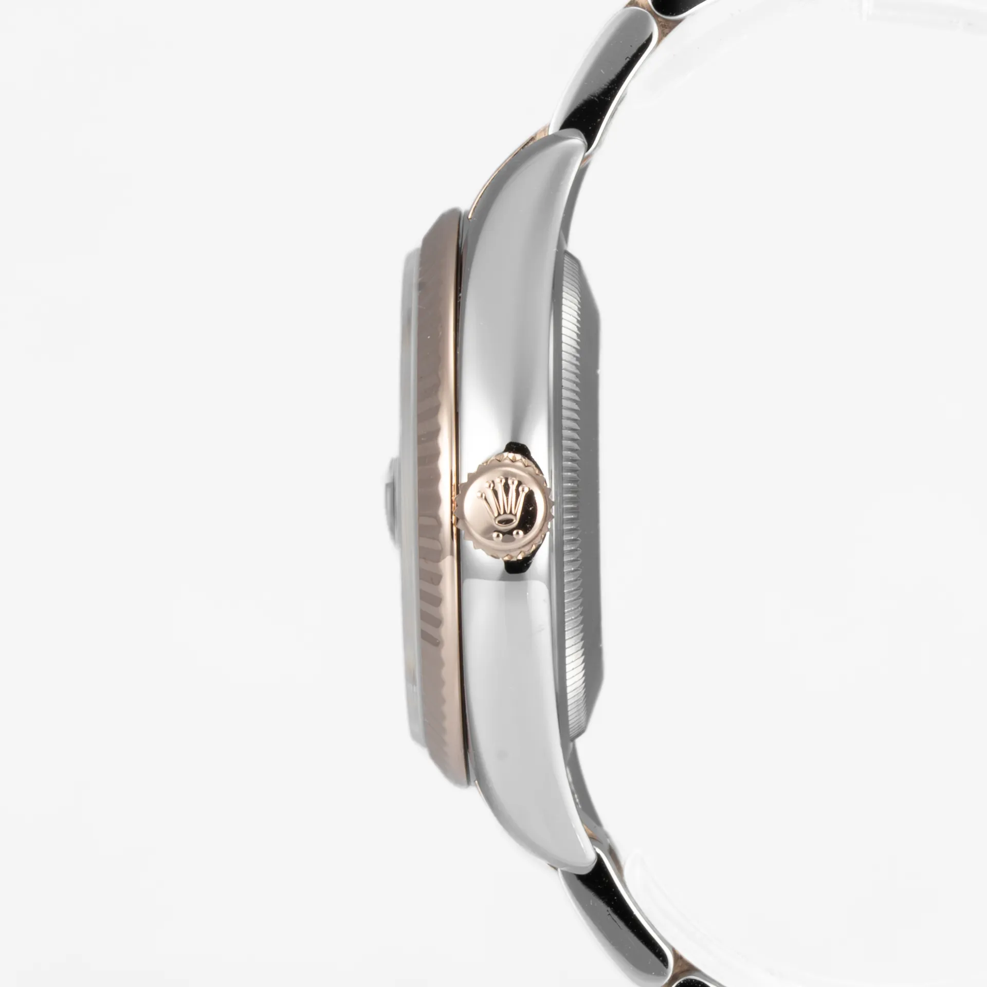 Datejust 36 Everose Gold & Steel Black Roman Dial Oyster - Image 4