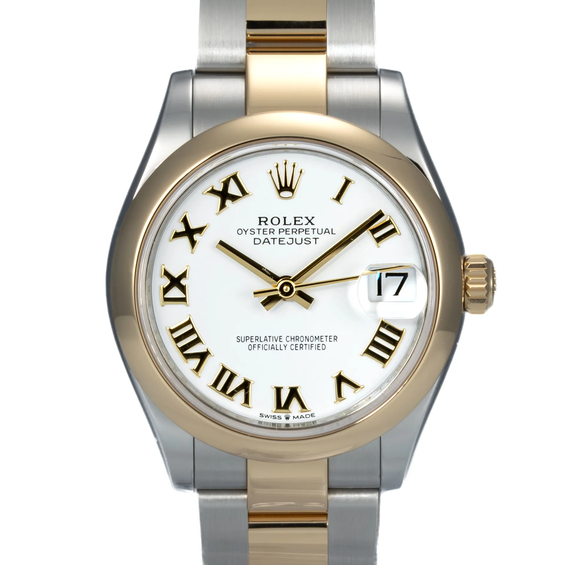 Rolex Datejust 31 Steel & Yellow Gold White Roman Dial