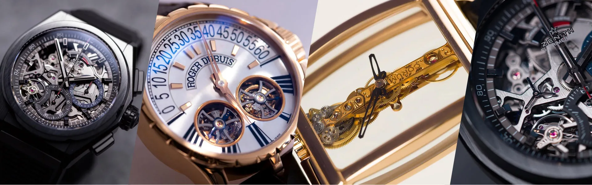 Skeleton Watches - Open-worked skeleton dials that show the movement at work, gears and bridges left on display.