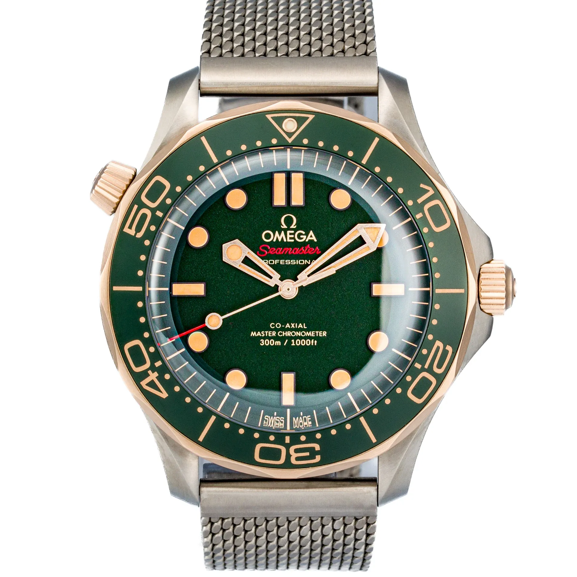 Omega Seamaster Diver 300M Bronze Gold on Titanium 210.90.42.20.10.001 Titanium Green 2025