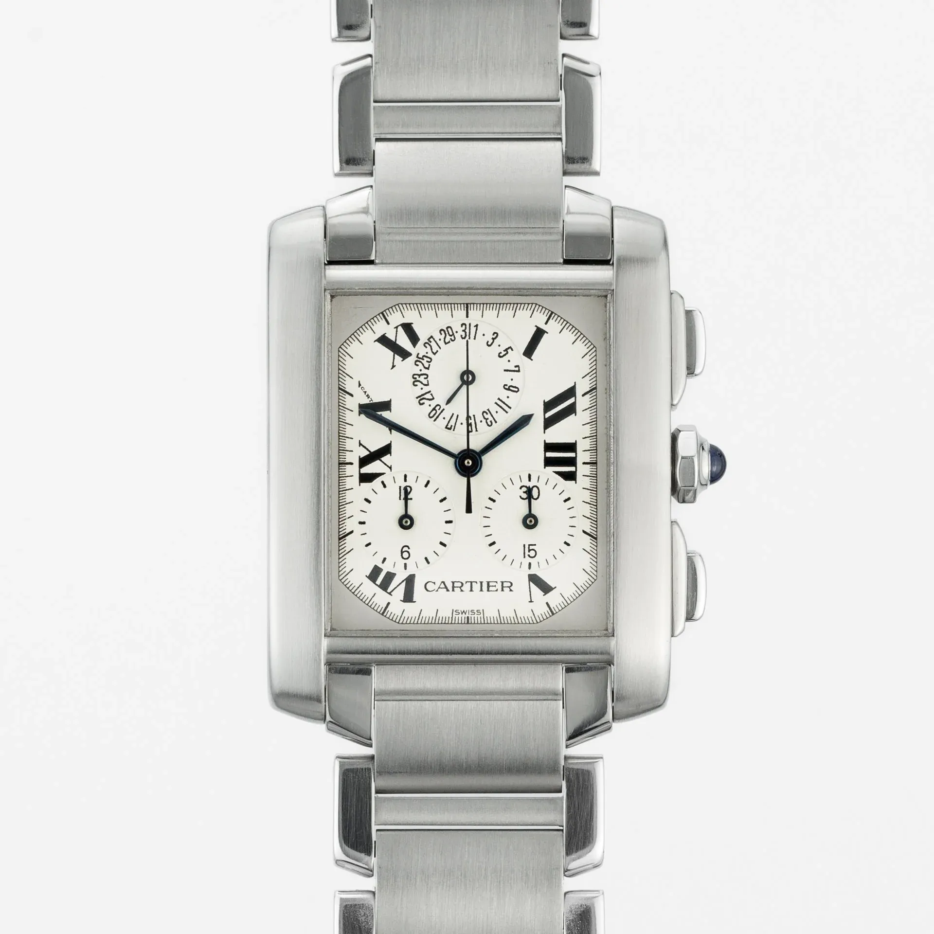 Cartier Tank Française Chronoflex Quartz W51001Q3 Steel Silver