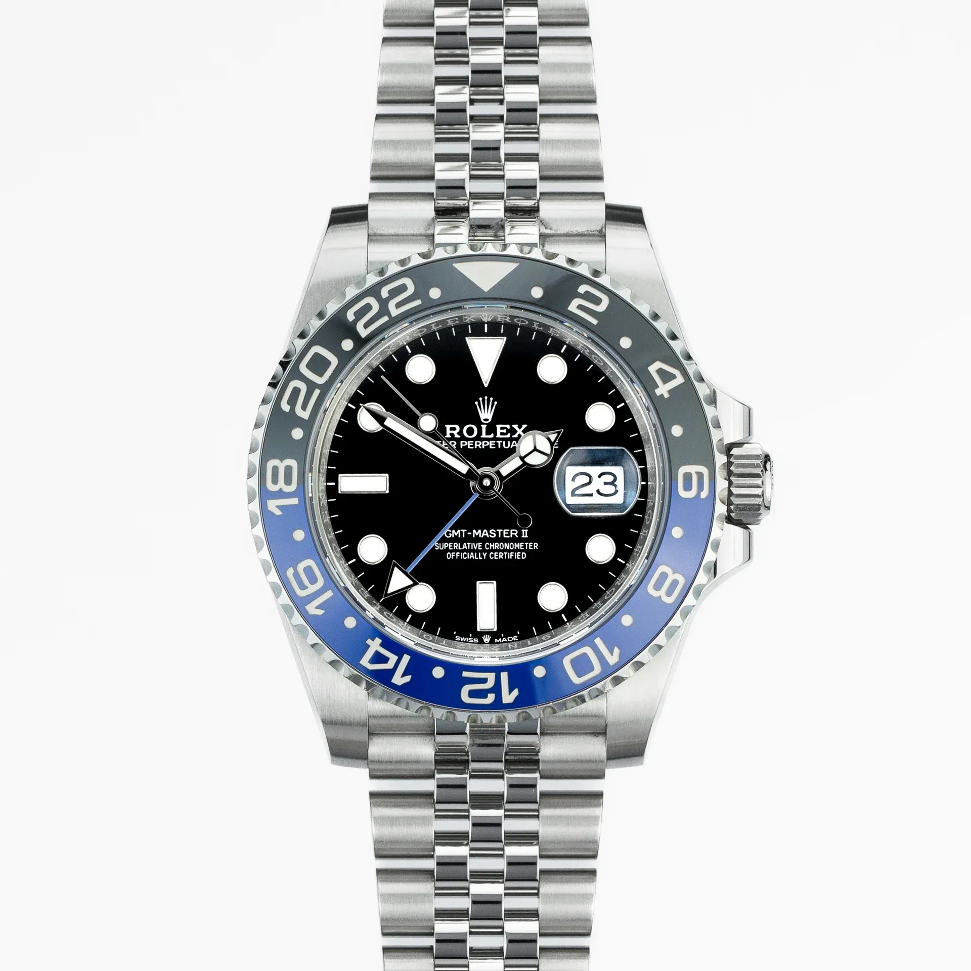 Rolex GMT-Master II 'Batgirl' on Jubilee 126710BLNR-0002 Steel Black 2024