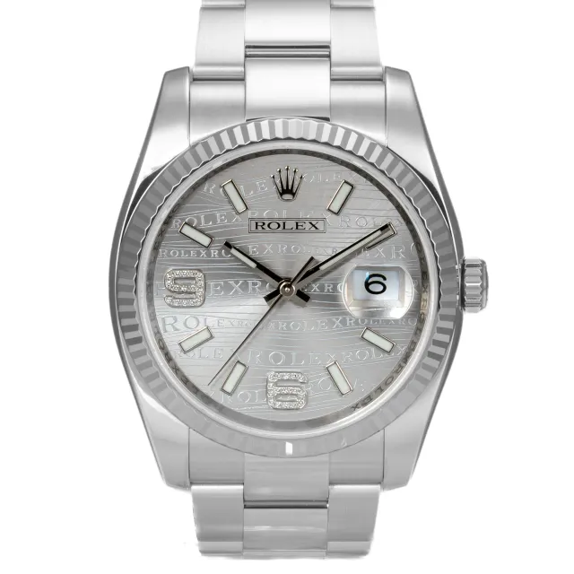 Rolex Datejust 36 Rhodium Wave Diamond dial 116234-0153 - Very Good condition