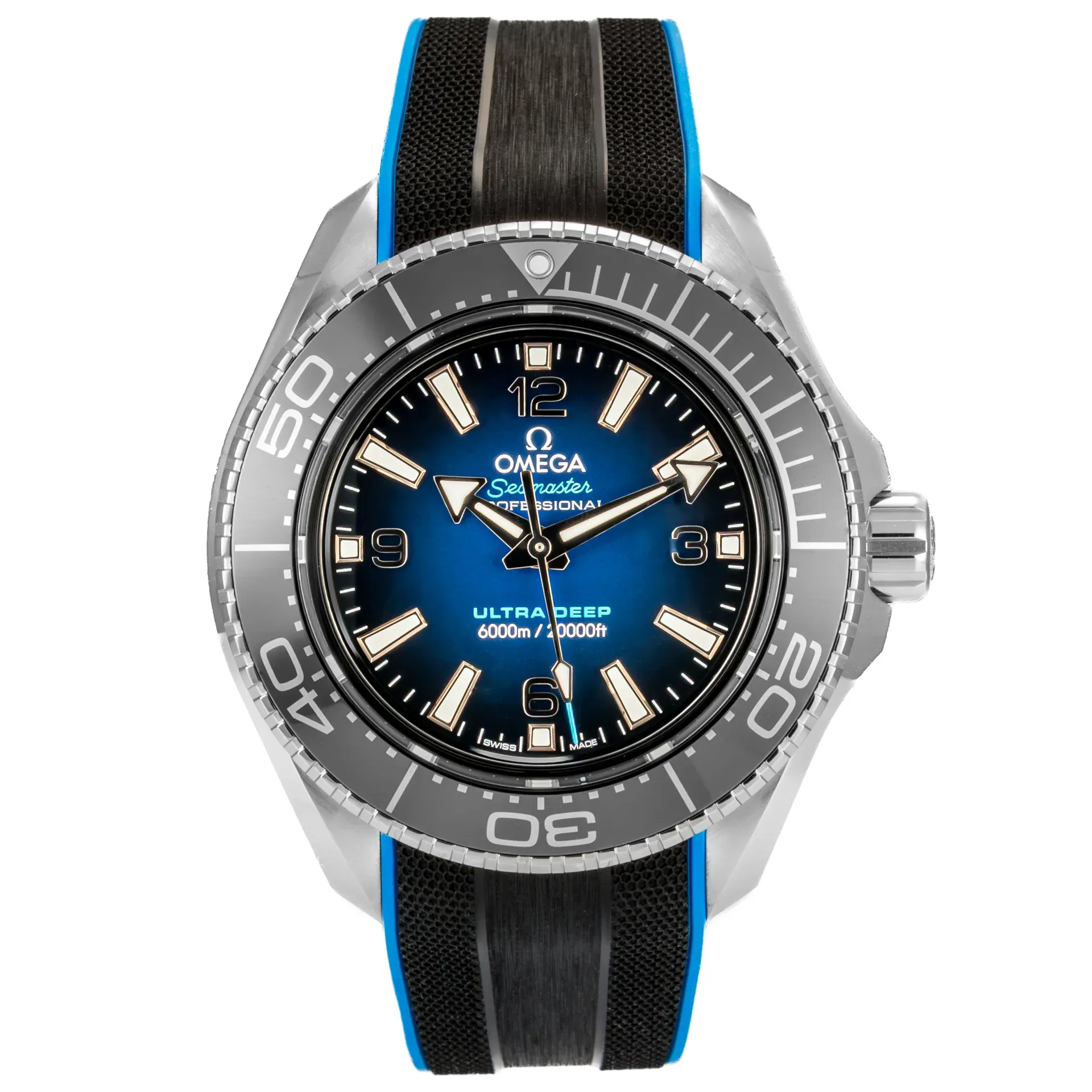 Omega Planet Ocean 6000M Ultra Deep Blue accents 215.32.46.21.03.001 Steel Blue