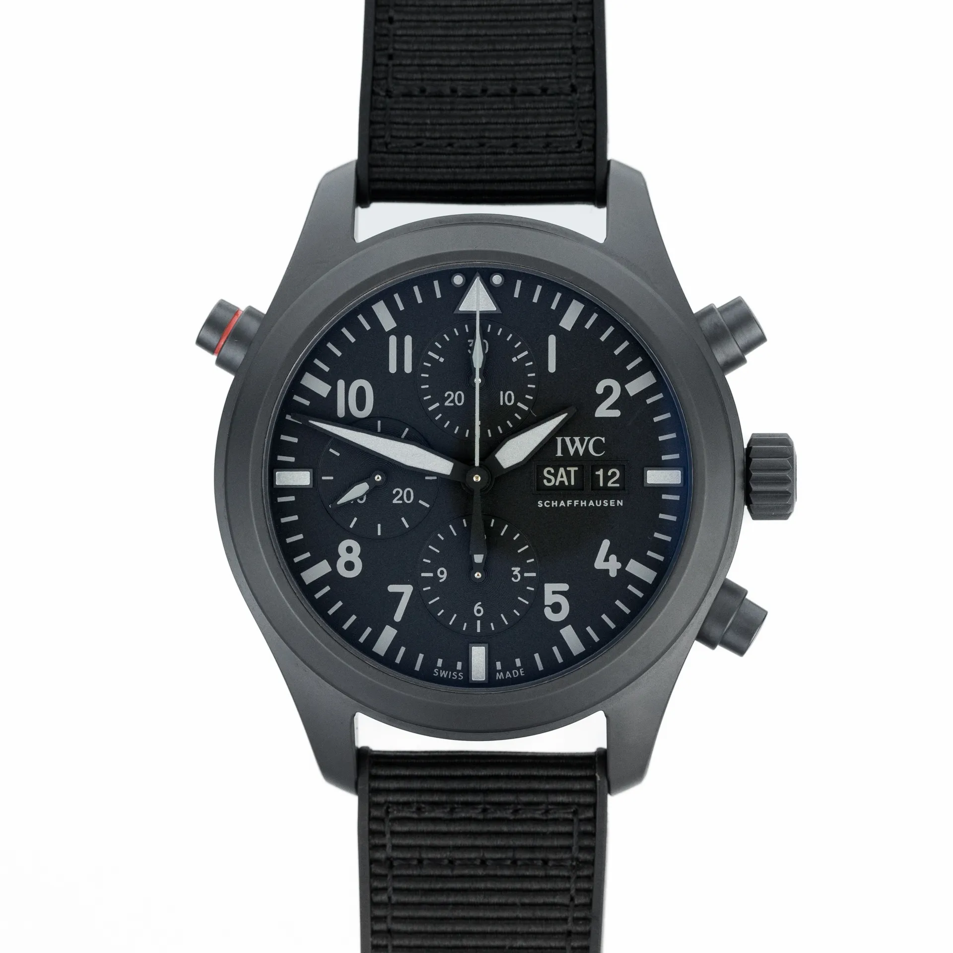 IWC Schaffhausen Pilot Double Chronograph Rattrapante TOP GUN Ceratanium IW371815 ceramic Black 2020