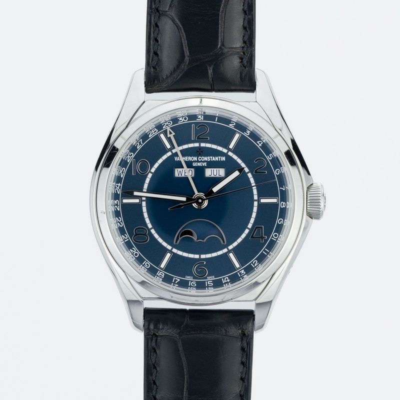 Vacheron Constantin Fiftysix Complete Calendar — moon phase, blue dial, the kind of watch this trend is about