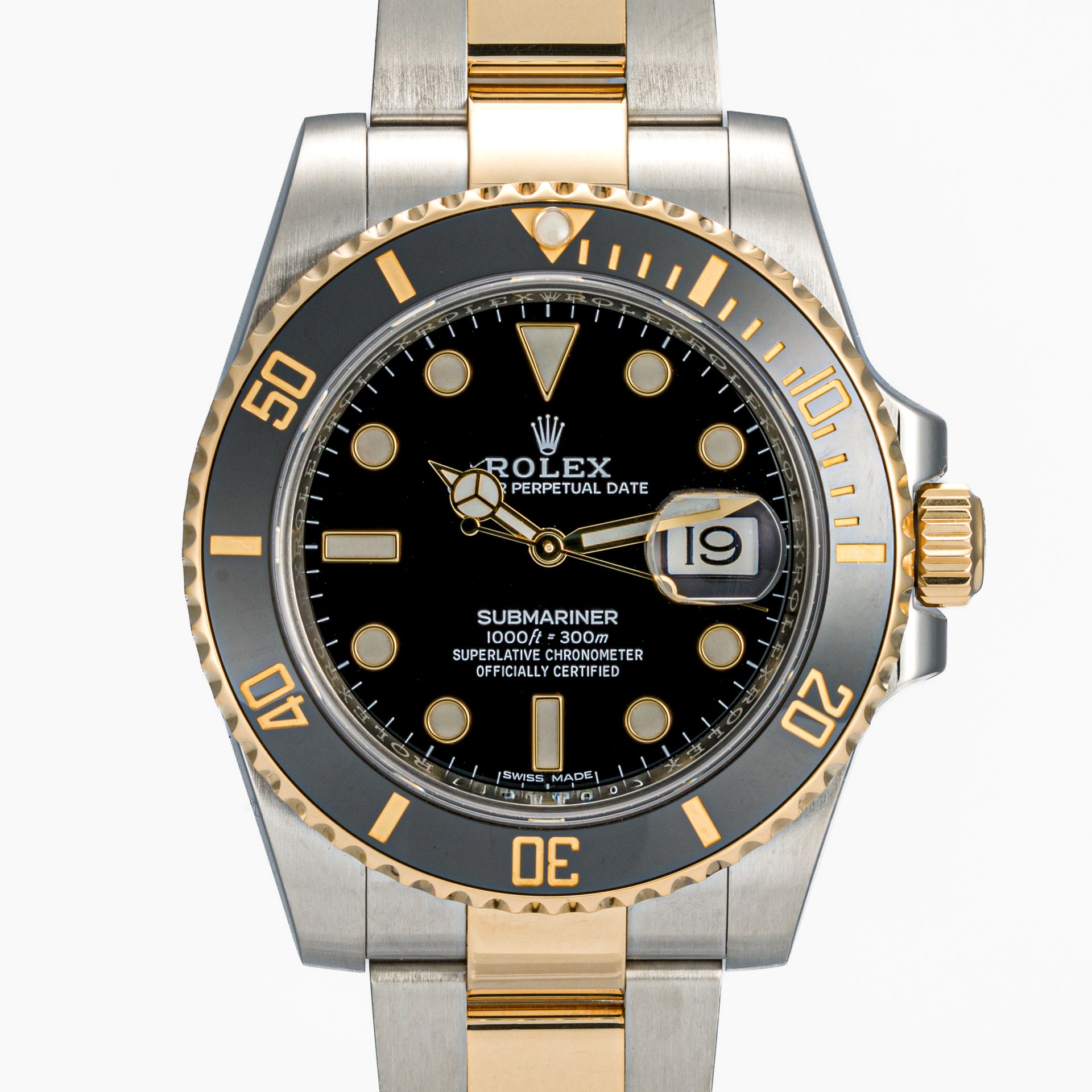 Submariner Date Steel & Yellow Rolesor Black Dial - 116613LN