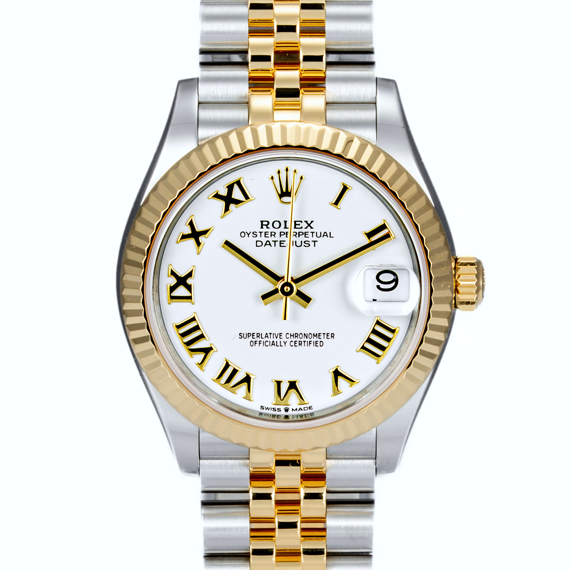 Datejust 31 Yellow Rolesor White Roman Dial Jubilee - Image 1