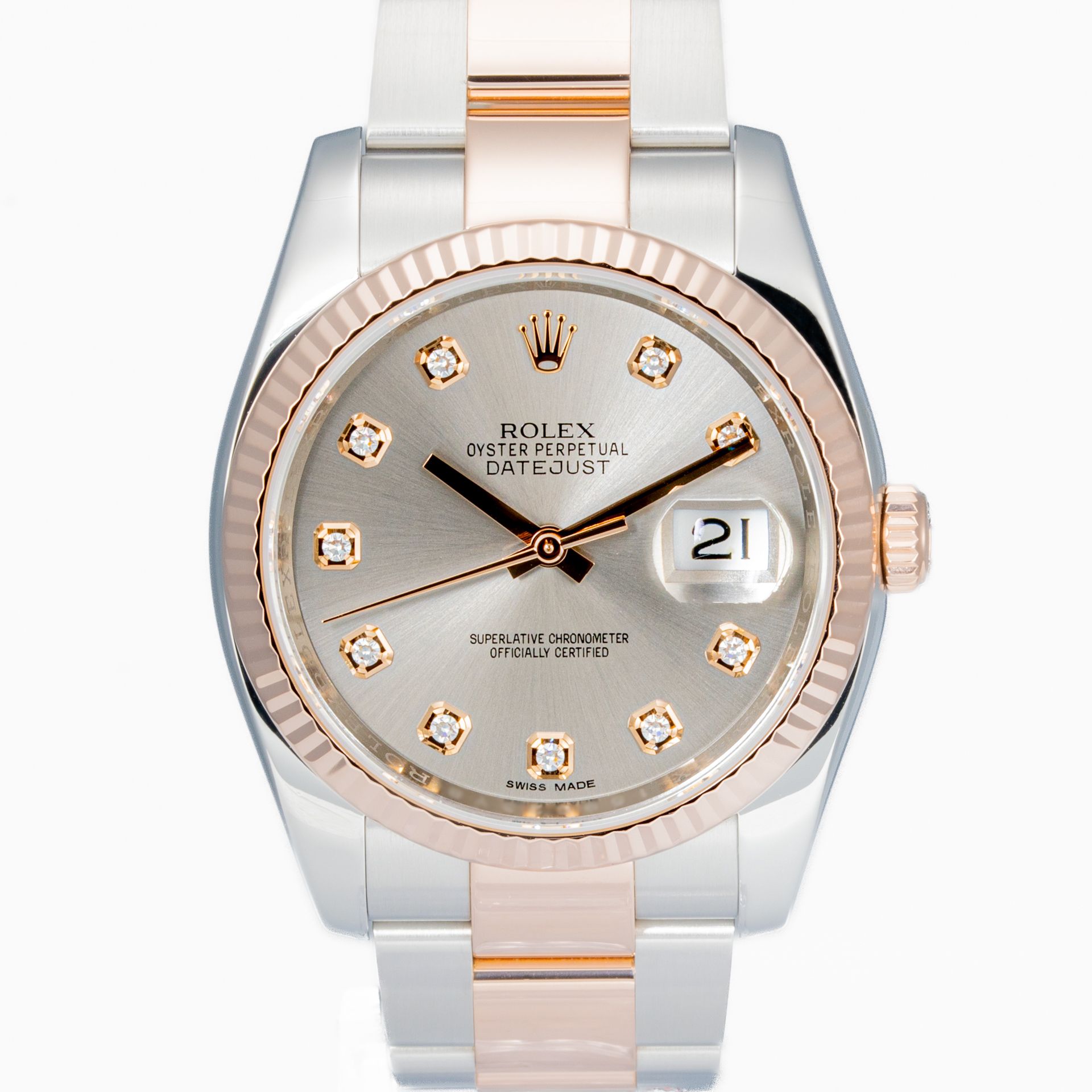 Datejust 36 Everose Rolesor Grey Diamond Dial - Image 1