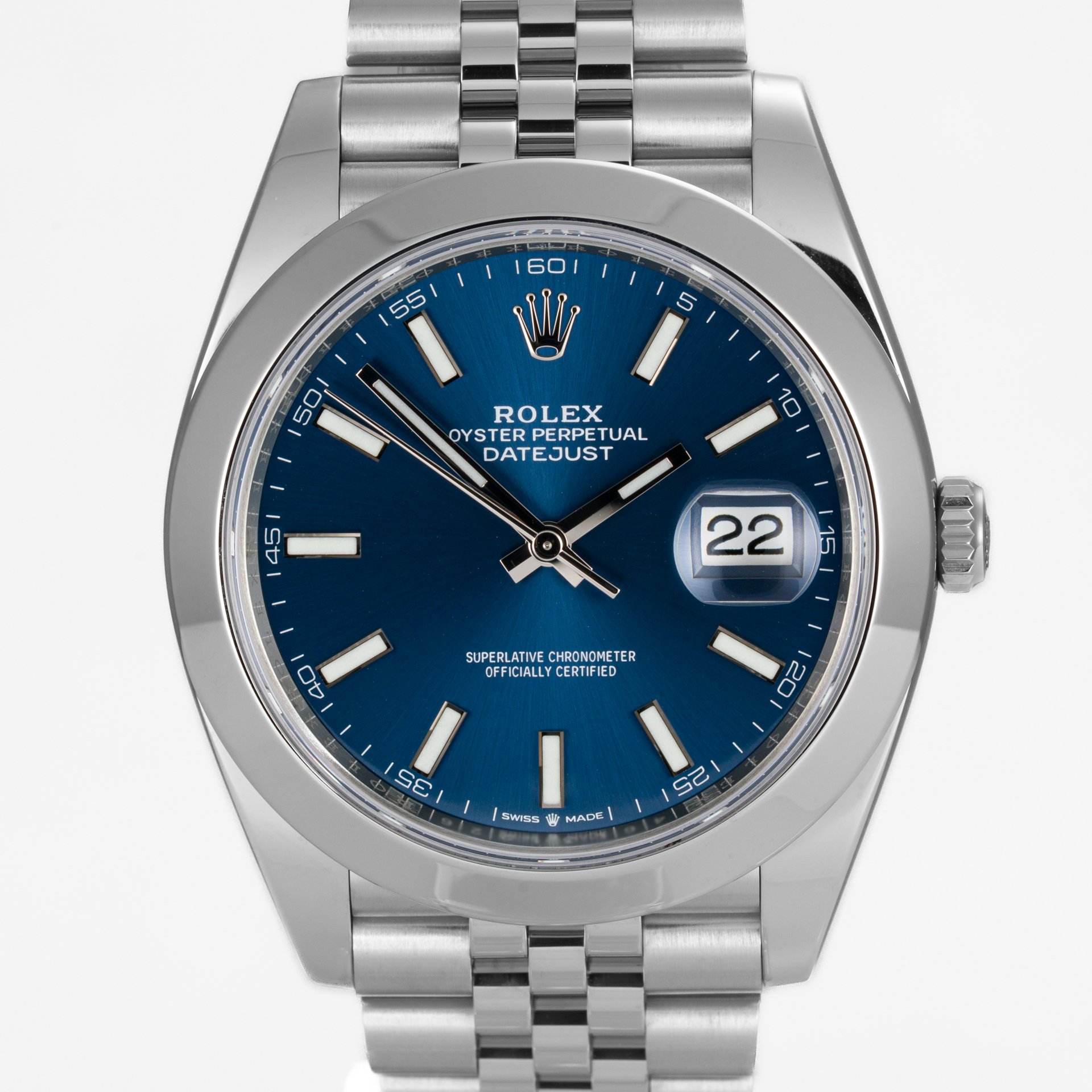 Rolex Datejust 41 Bright Blue DIal Jubilee Bracelet
