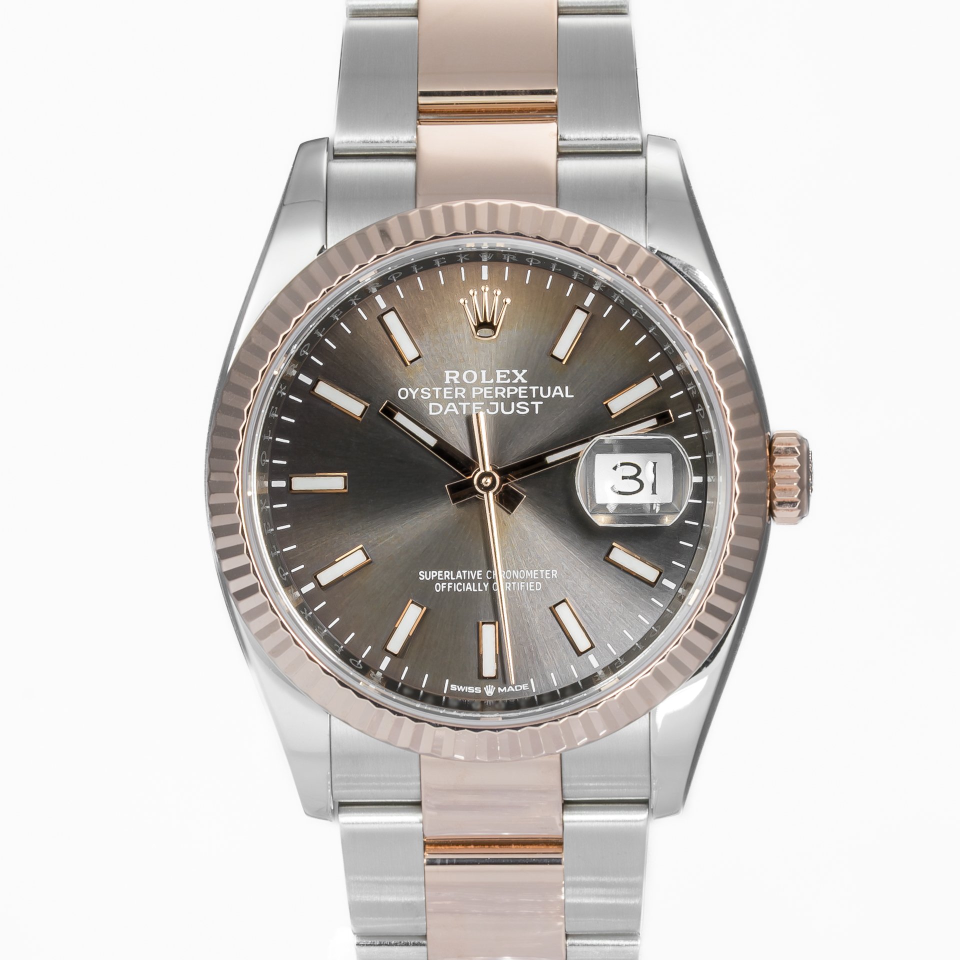 Rolex Datejust 36 Steel & Rose Gold Slate Dial