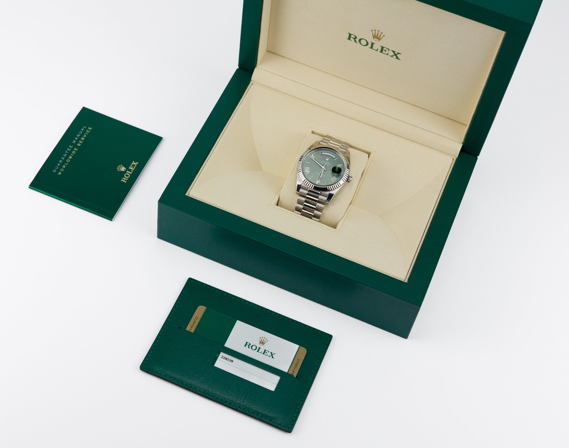 Rolex Day-Date 'President' White Gold Olive Dial - Image 2