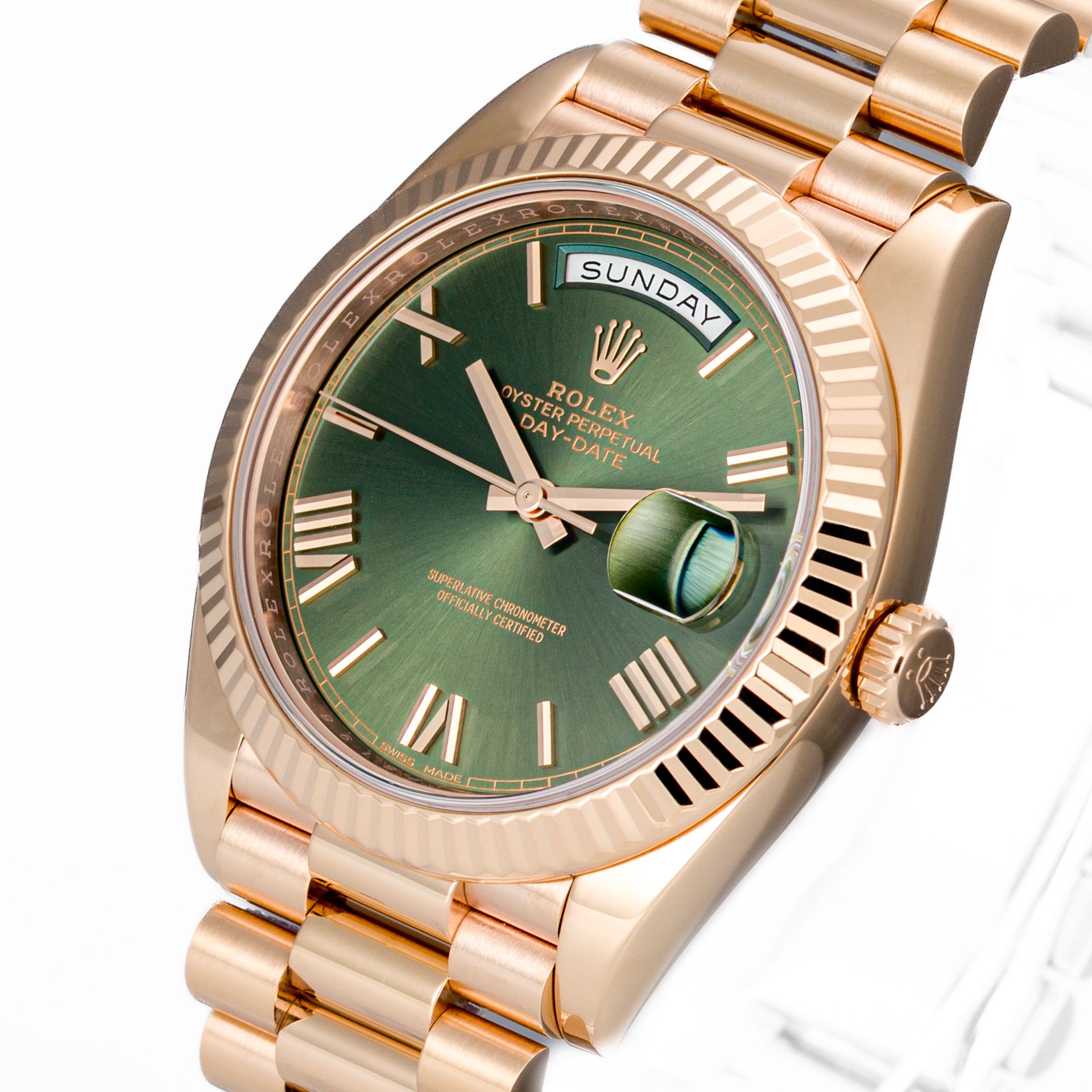 Day-Date 40 Rose gold Olive Green dial - Image 6