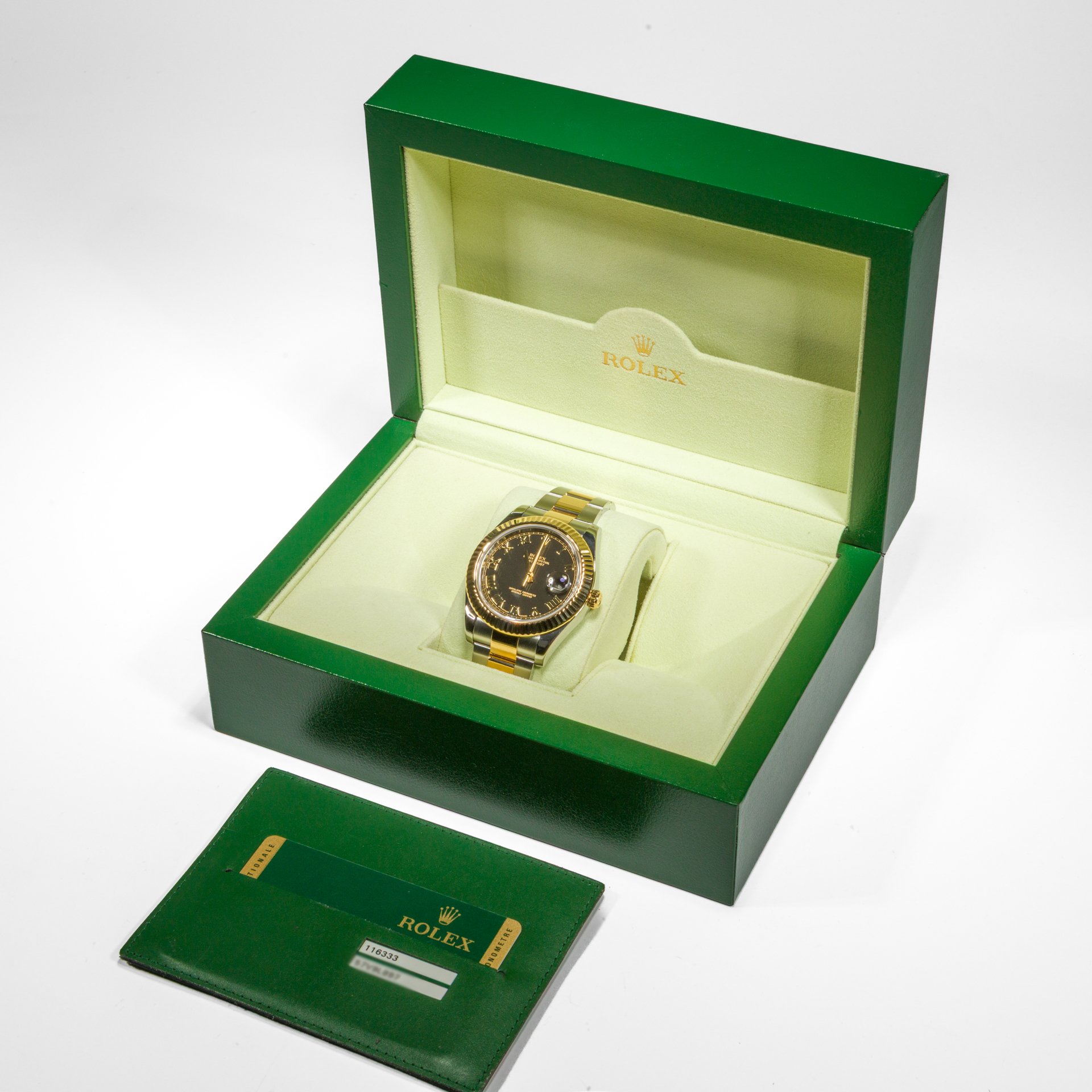 Rolex Datejust II 41mm Gold and Steel Black Roman Dial - Image 2