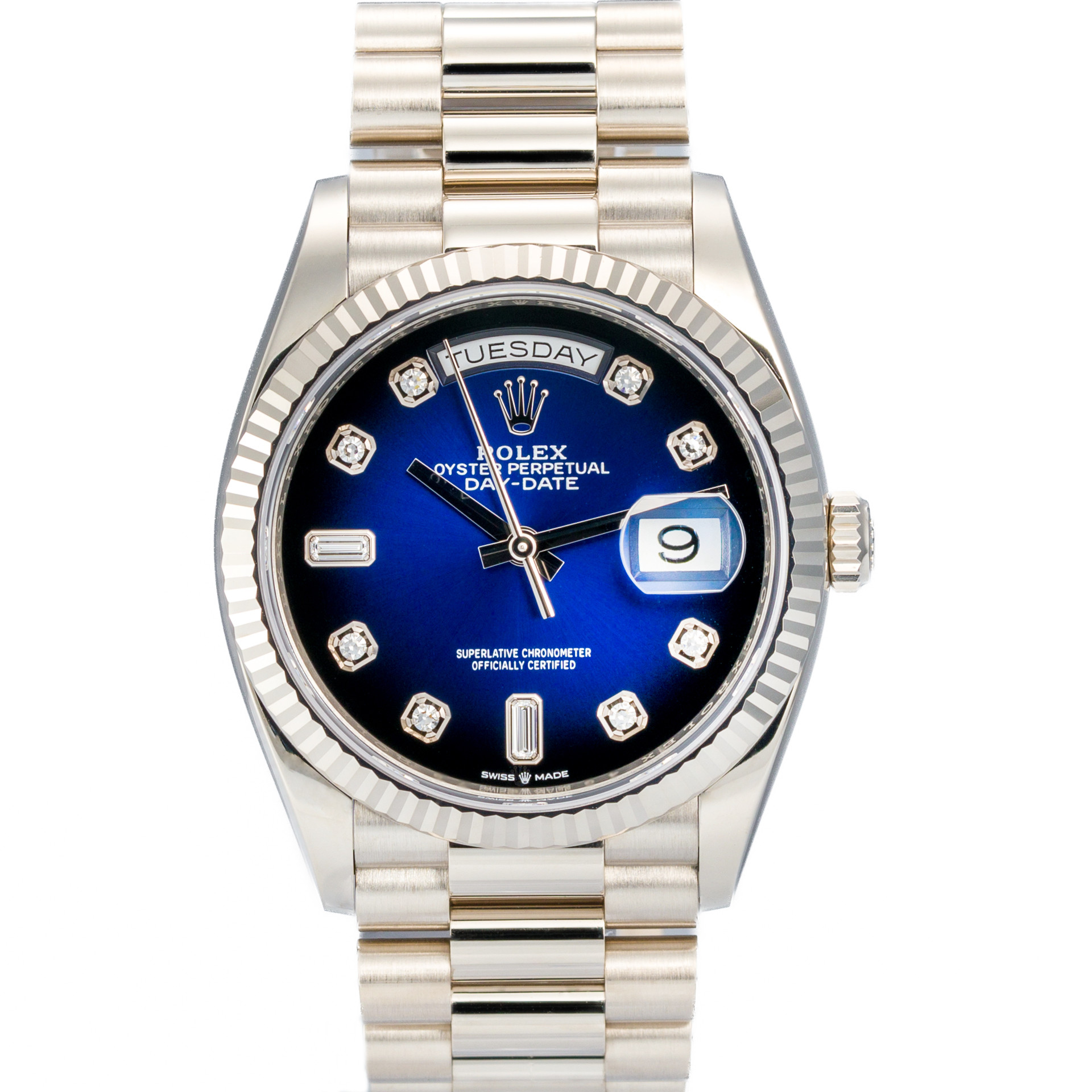 Day-Date 36 White Gold Blue Ombre Diamond Dial - Image 1