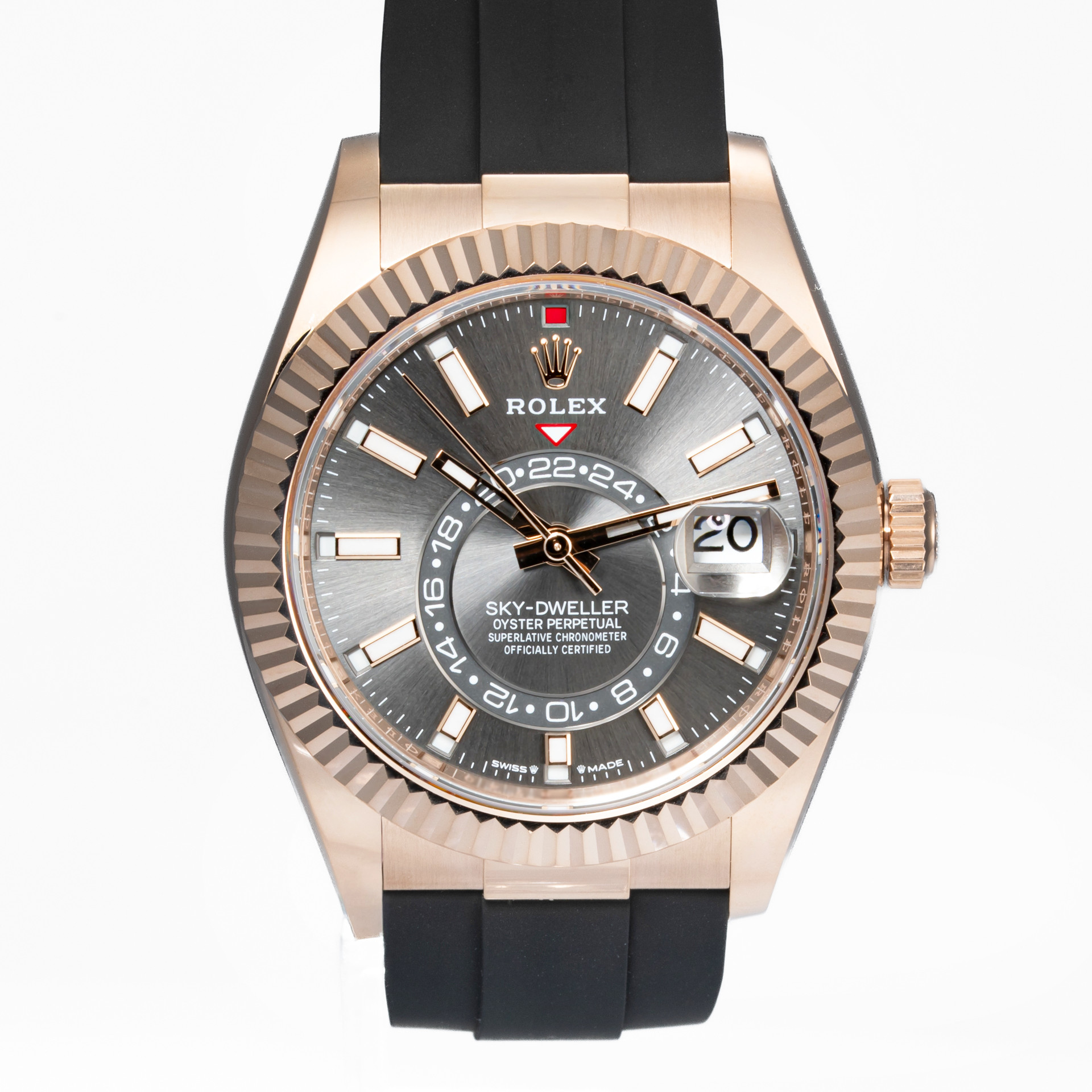 Sky-Dweller Everose Gold Slate Grey dial on Oysterflex - Image 1