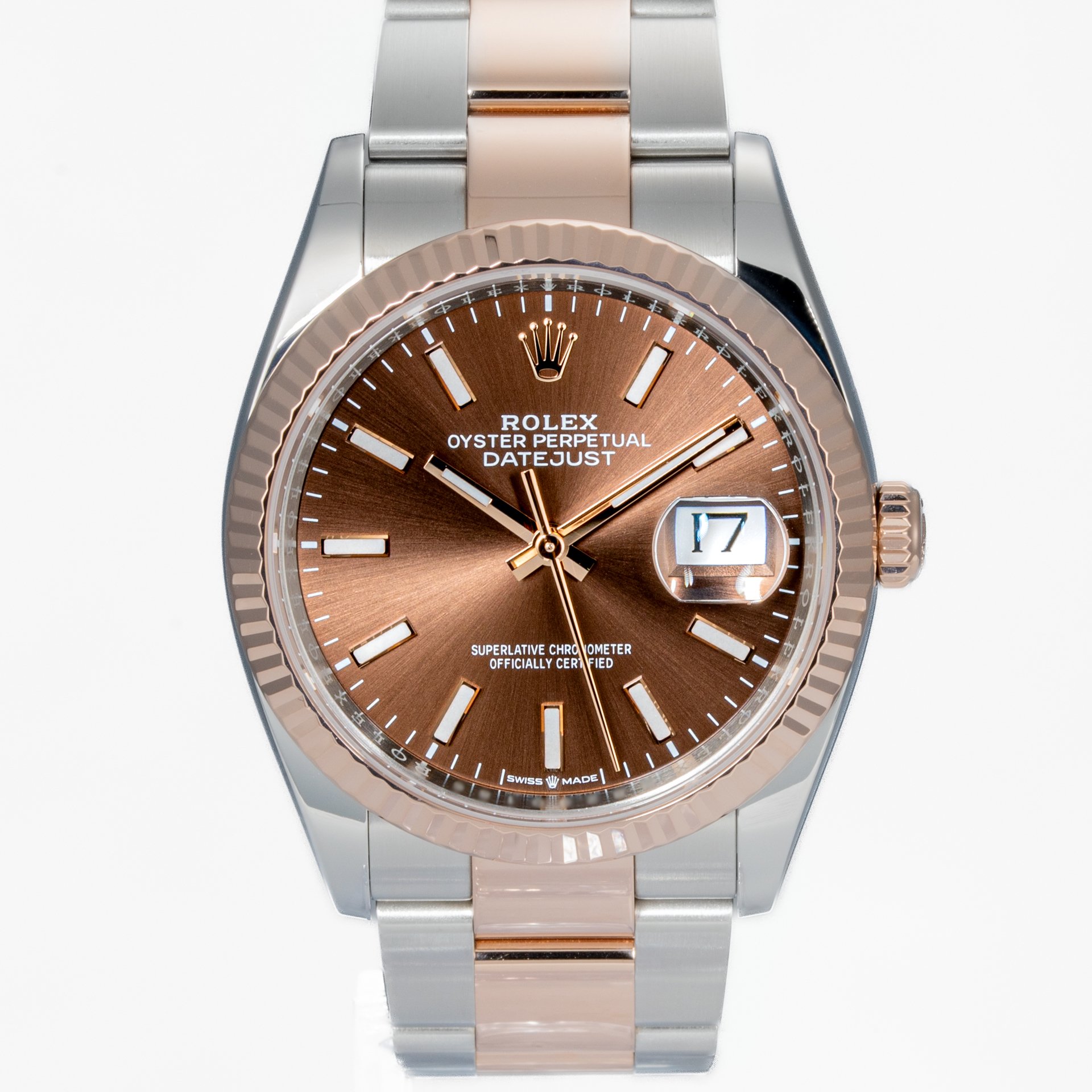 Rolex Datejust 36mm Steel & Rose Gold Chocolate dial