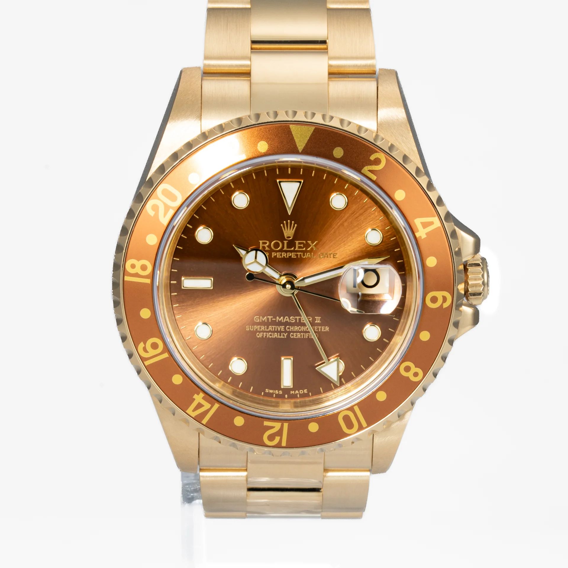 Rolex GMT-Master II Yellow Gold 'Rootbeer' 16718, New