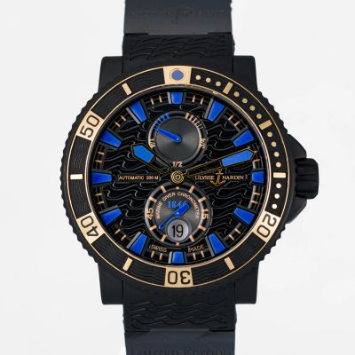 Ulysse Nardin Maxi Marine Diver Black Sea Rubber + Rose Gold - Limited edition 263-92LE-3C/923-RG - Very Good condition