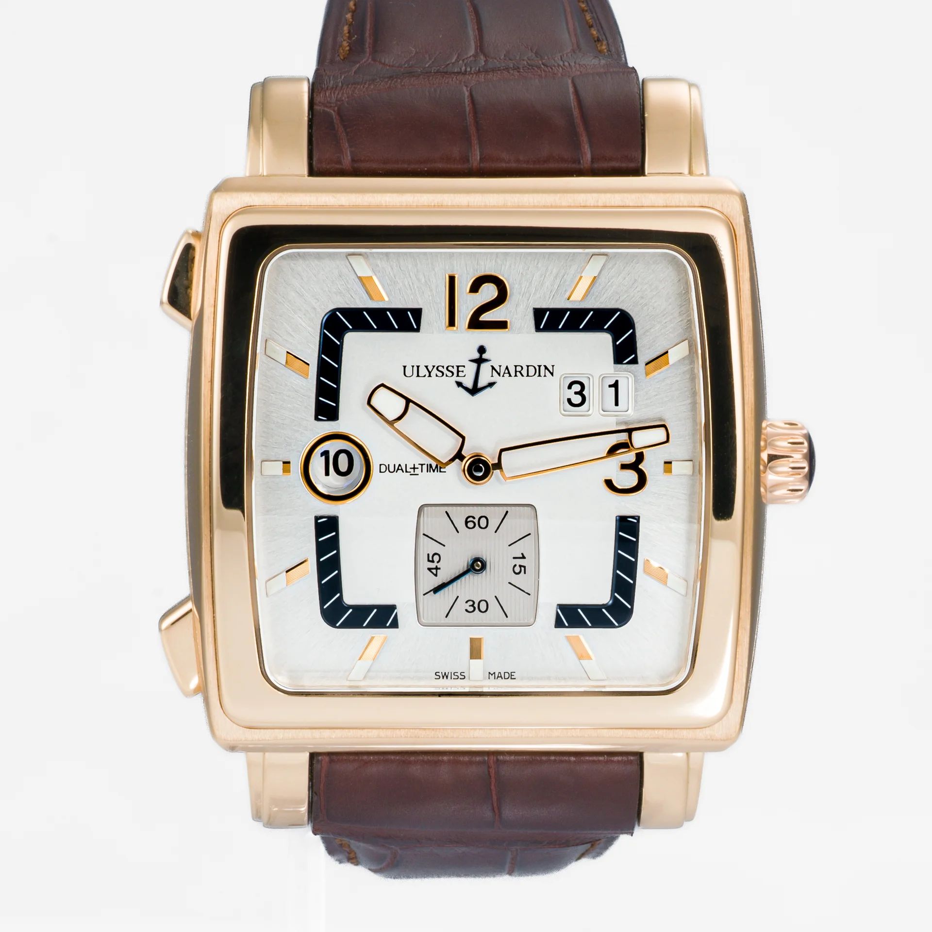 Ulysse Nardin Quadrato Dual Time Rose Gold 246-92 Rose Gold Silver 2007