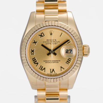 Rolex Lady-Datejust 'President' Yellow Gold Champagne dial 179178 - Very Good condition, 2017