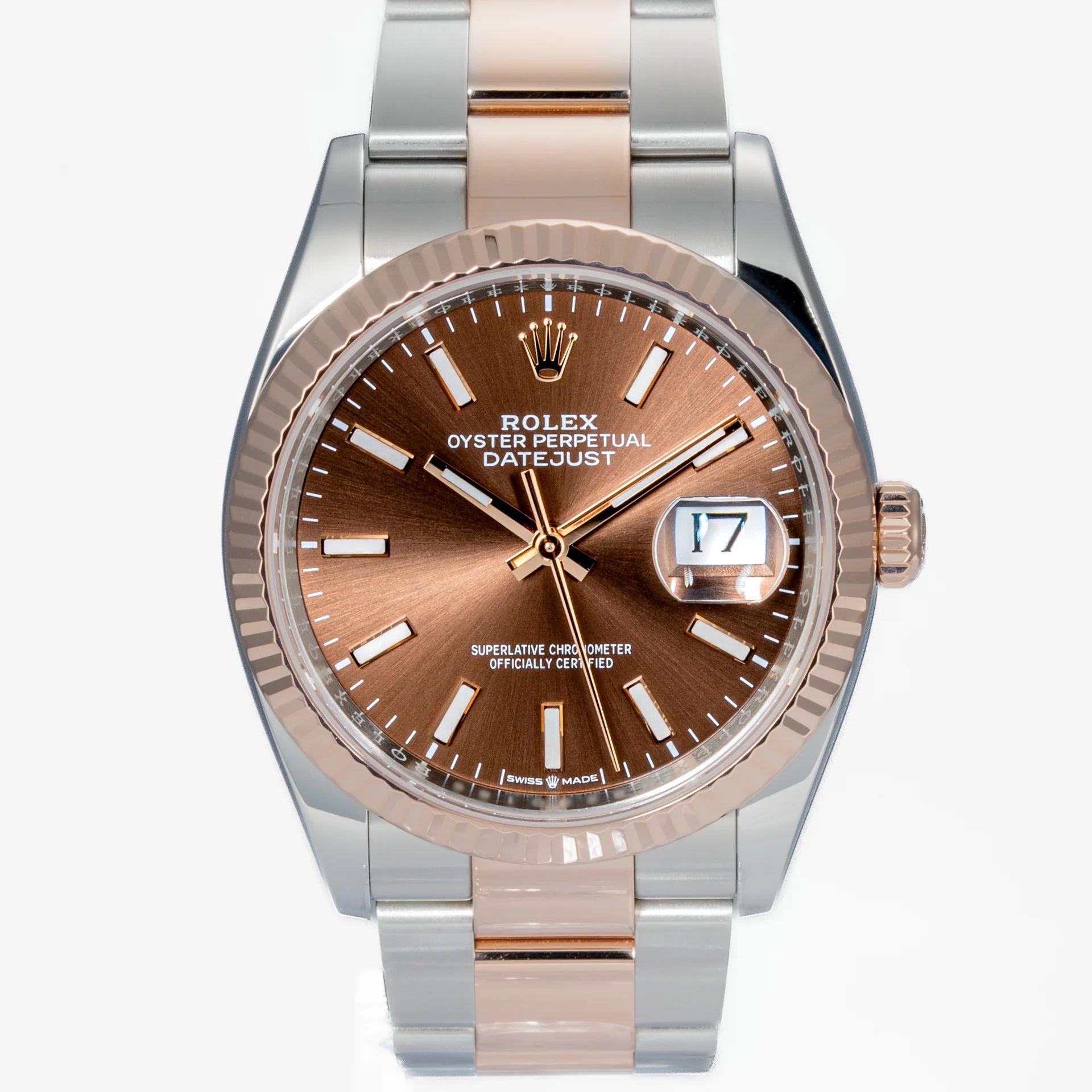 スライドエッジ Rolex Datejust 36 Everose Chocolate dial 126231-0044, New