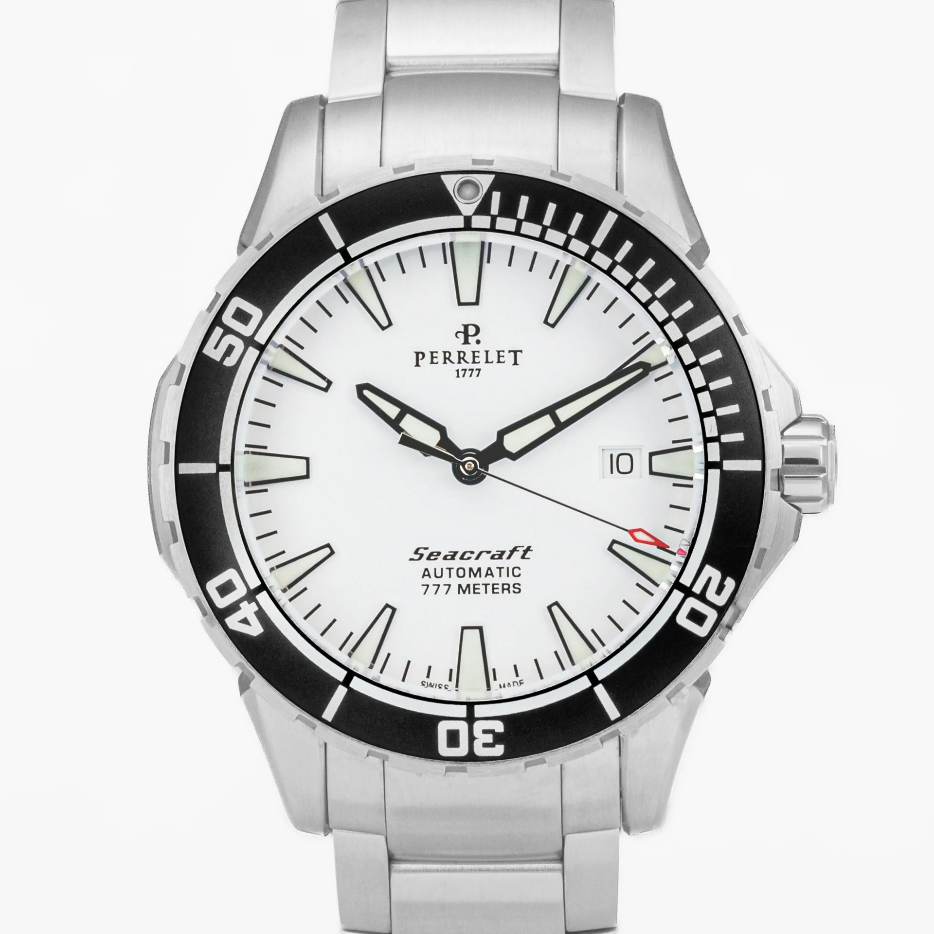 Perrelet Seacraft 3 Hands-Date Diver 42mm A1053/A Steel silver