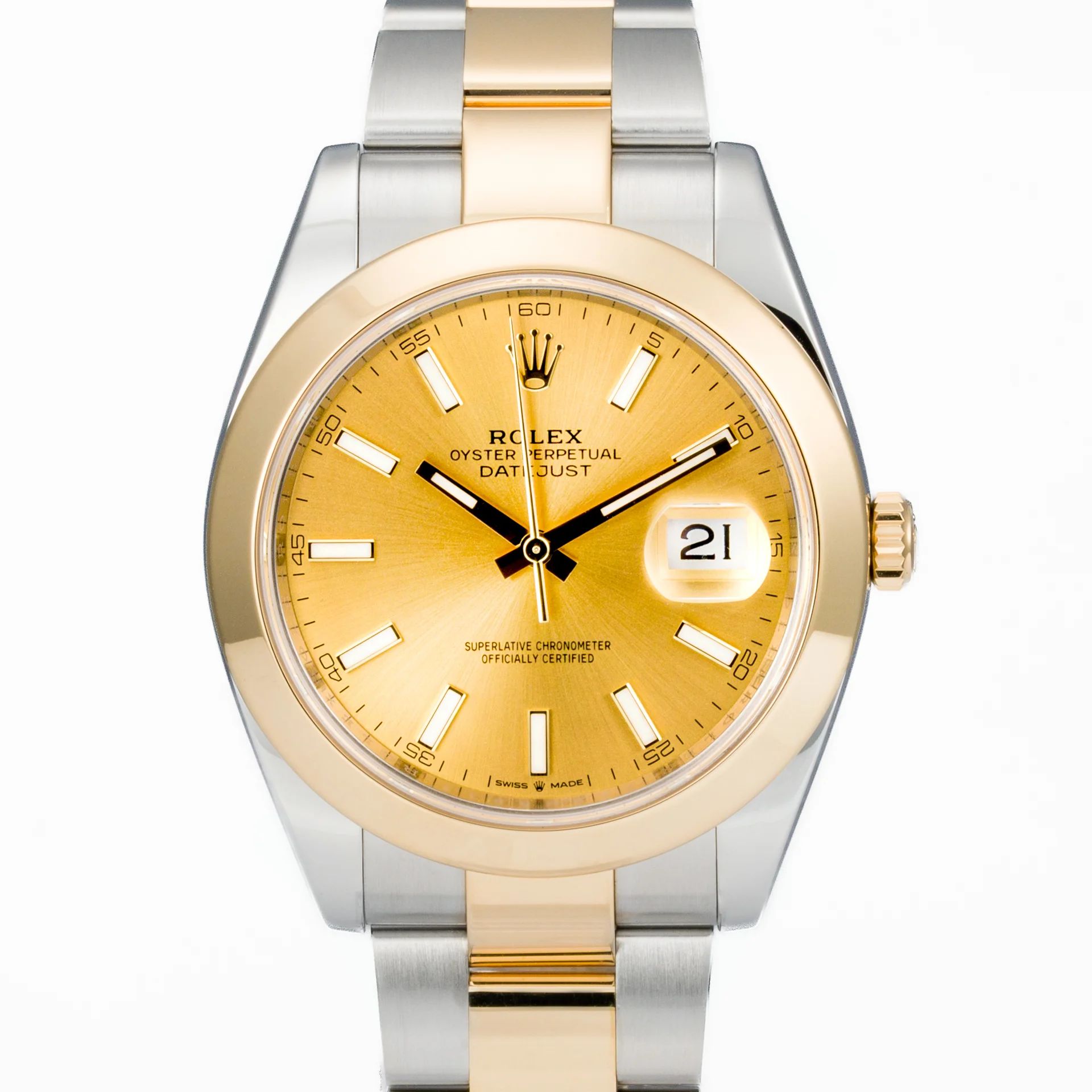 Rolex Datejust 41 Smooth bezel and Champagne dial 126303-0009 Gold Steel champagne 2021