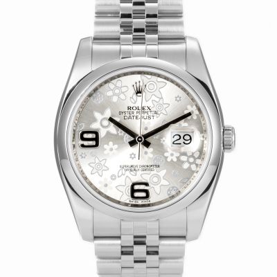 Rolex Datejust 36 Silver Floral dial on Jubilee 116200-0085 - Very Good condition