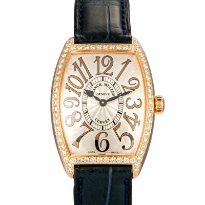 Franck Muller Cintrée Curvex Rose Gold Diamond bezel 2852 QZ D1R - Very Good condition, 2018