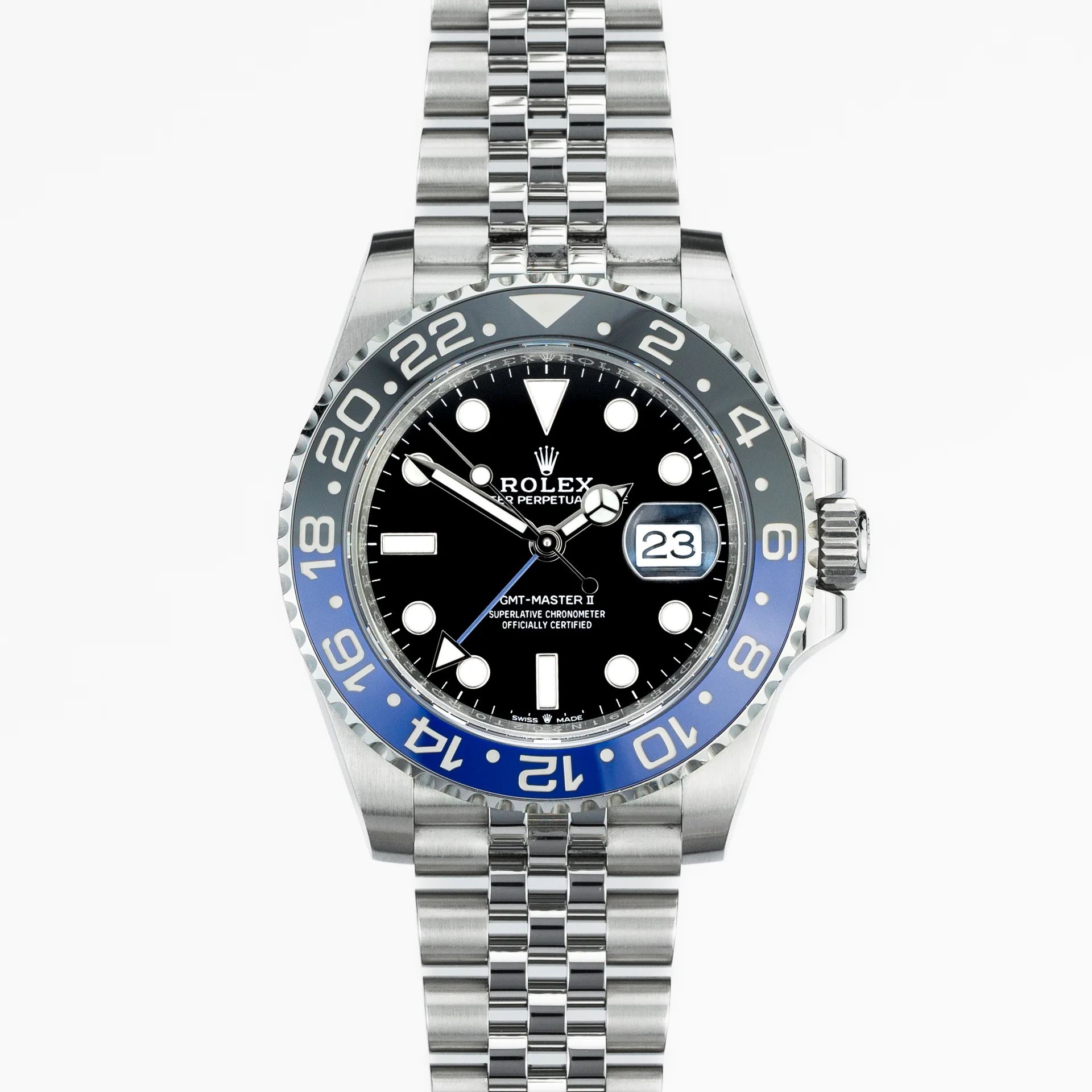 Rolex GMT-Master II 'Batgirl' on Jubilee 126710BLNR-0002 Steel Black 2024
