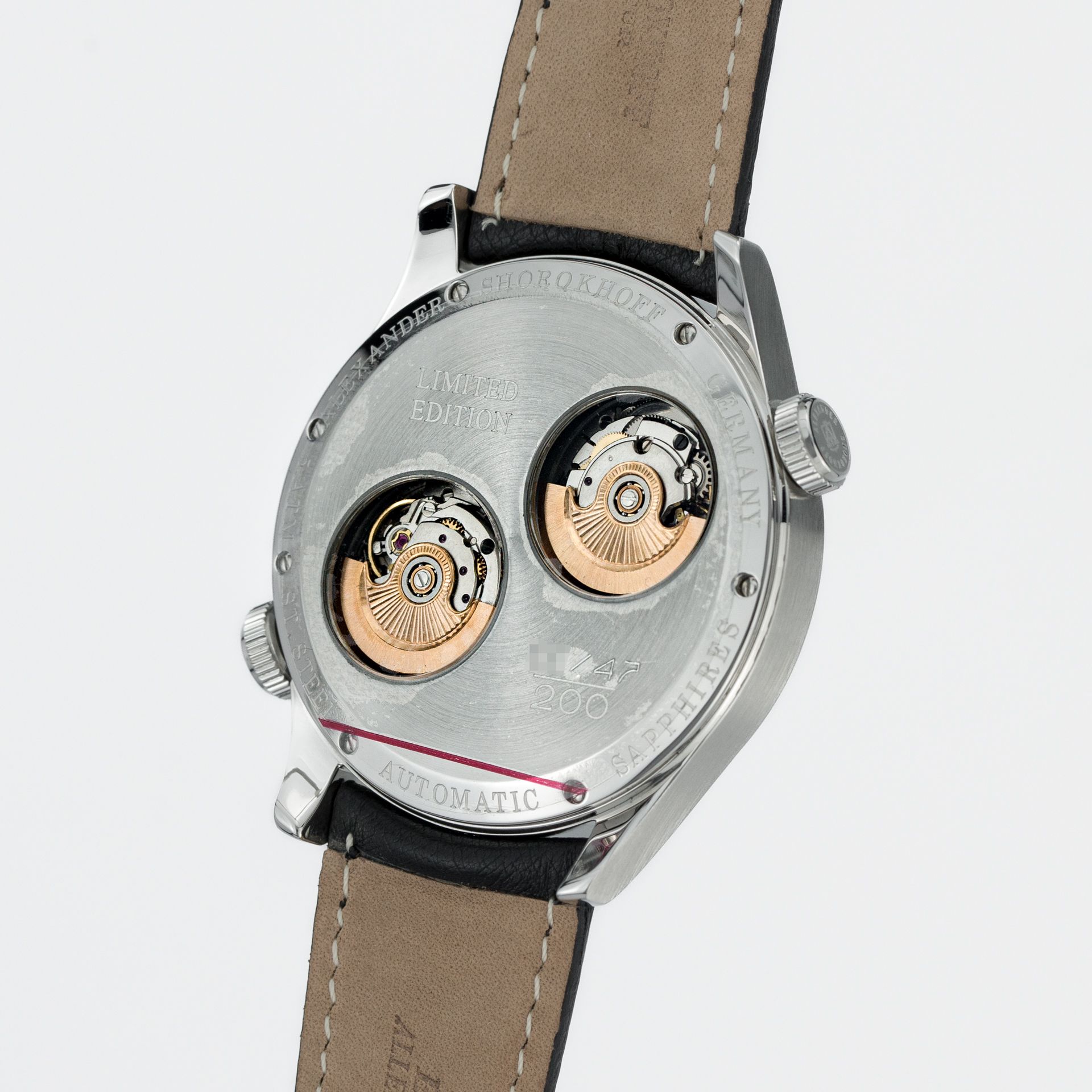 Alexander Shorokhoff Los Craneos Dual Time Frida Kahlo Limited edition AS.DT02-1 steel Black 2022 - Diagonal back view