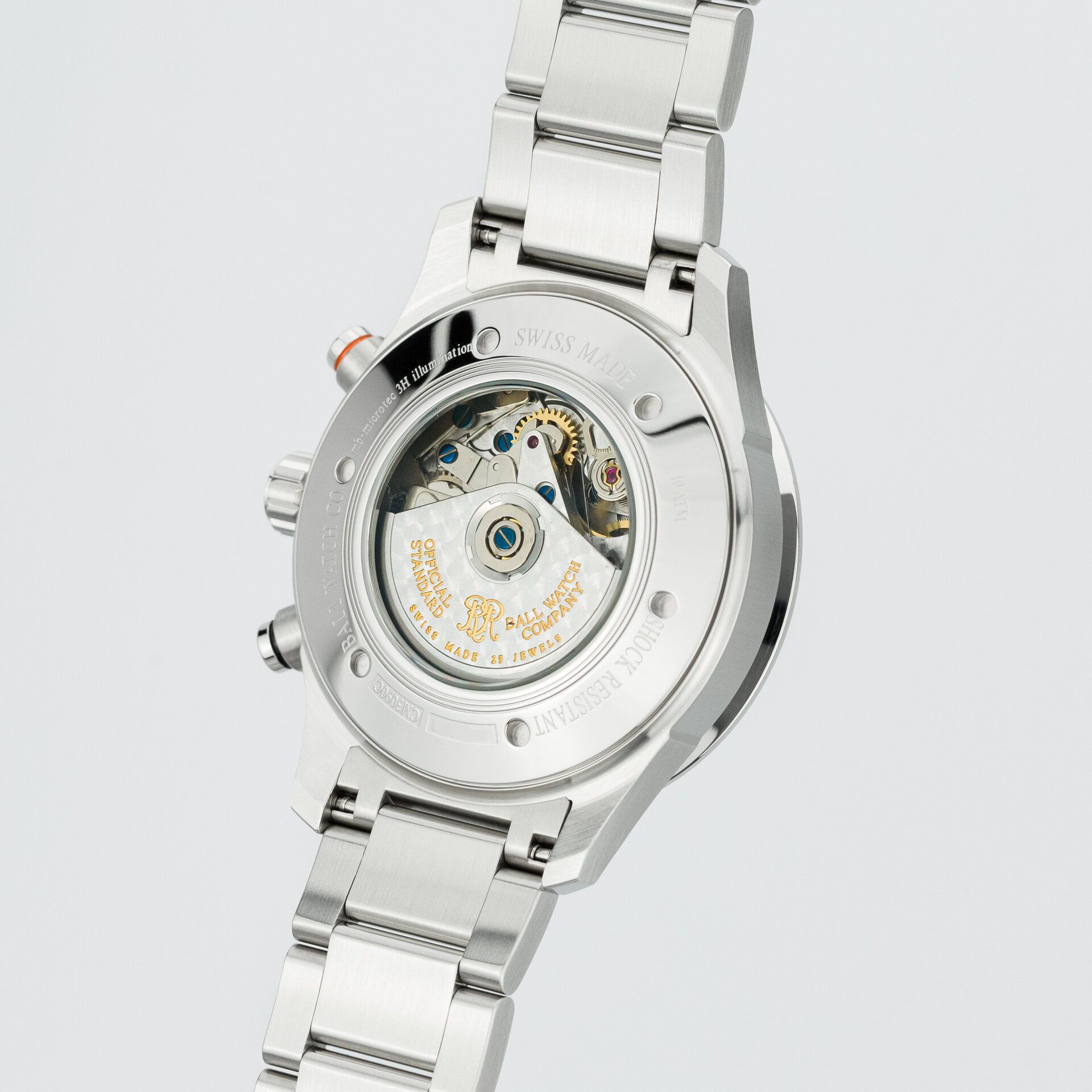 BALL Fireman Storm Chaser Pro Chronograph CM3090C-S1J-GY steel Grey 2024 - Diagonal back view