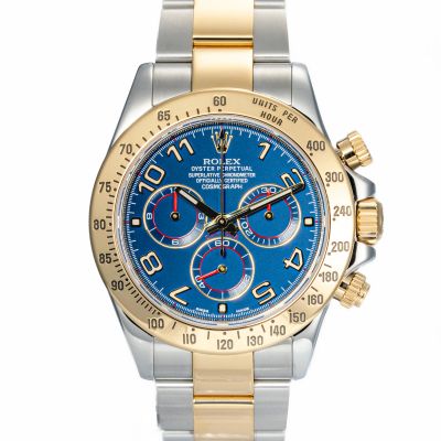 Rolex Daytona Cosmograph Rolesor Blue Racing dial 116523-0045 - Very Good condition, 2015