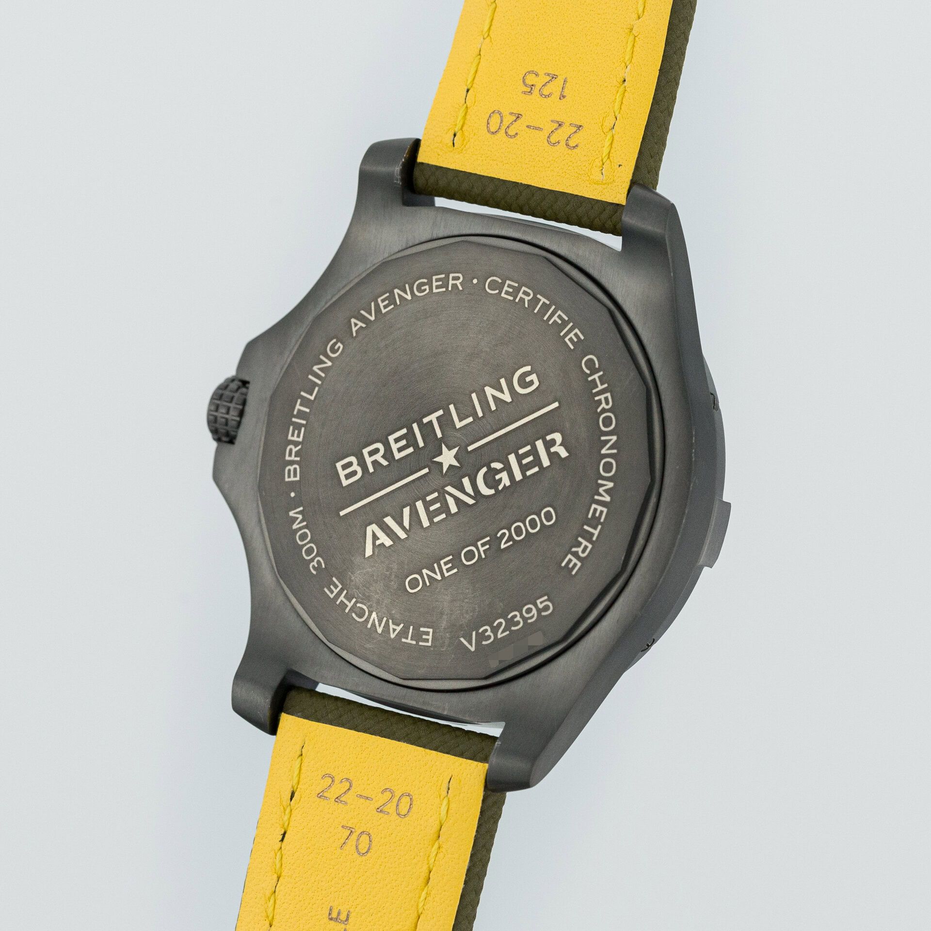 Breitling Avenger Automatic GMT 45 Night Mission V32395 titanium Green 2021 - Diagonal back view