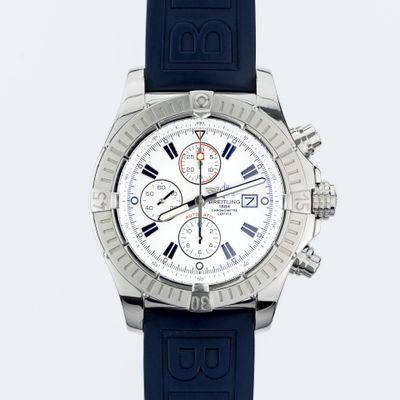 Breitling Super Avenger 48 Chronometer Chronograph - Blue rubber strap A1337011/A660 - Very Good condition