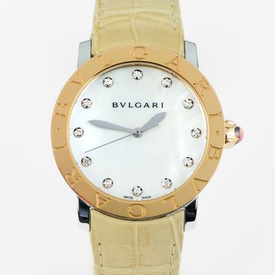 BVLGARI Ladies Bvlgari with Mother of Pearl & Diamonds dial 101895 BBL37WSPGL/12﻿ - New/Mint condition