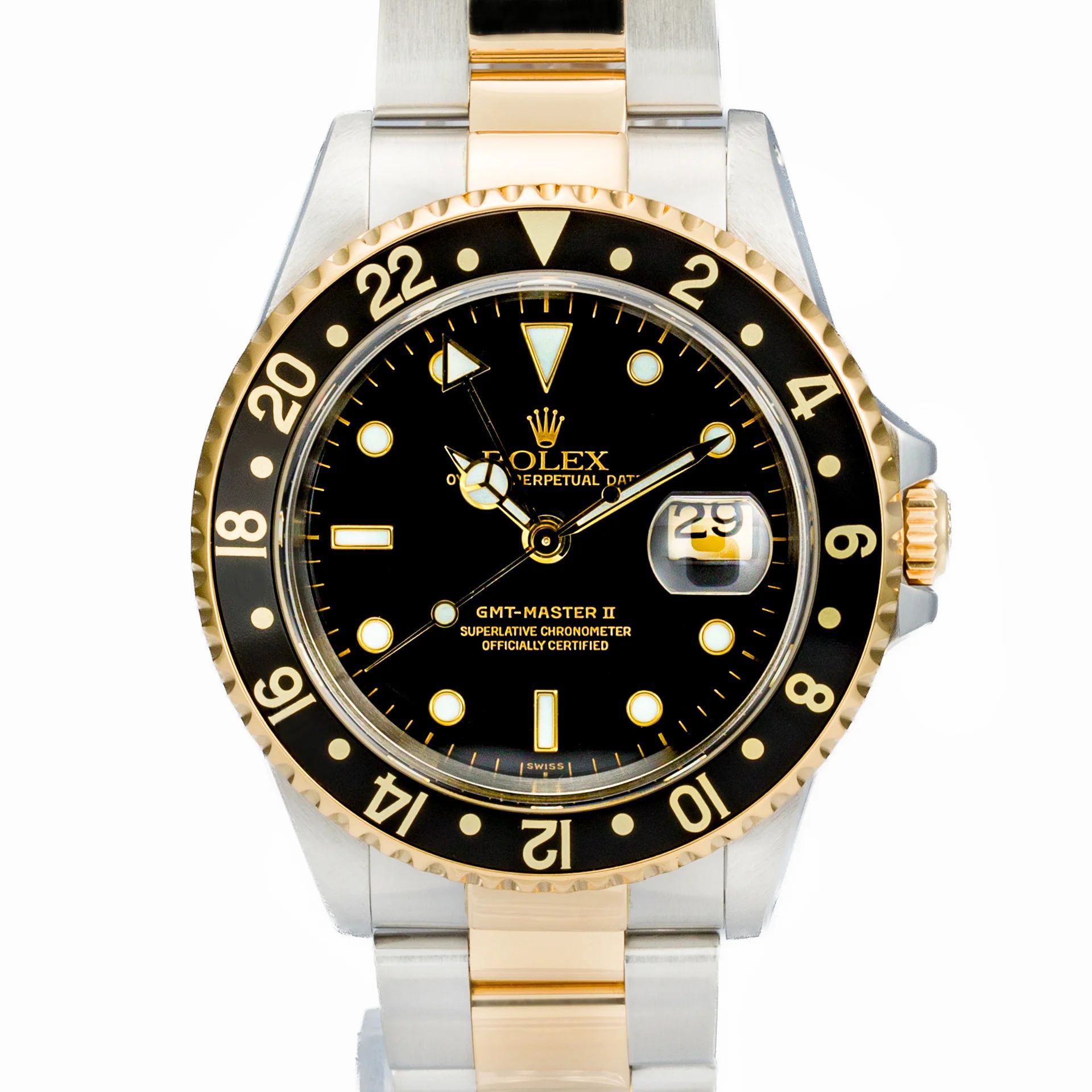 Rolex GMT-Master II Two Tone 16713LN Gold Steel black