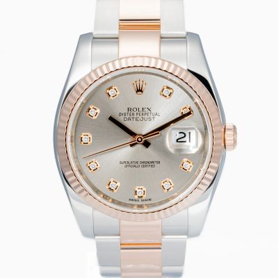 Rolex Datejust 36 Rolesor with Diamonds dial 116231-0072 - Very Good condition, 2017