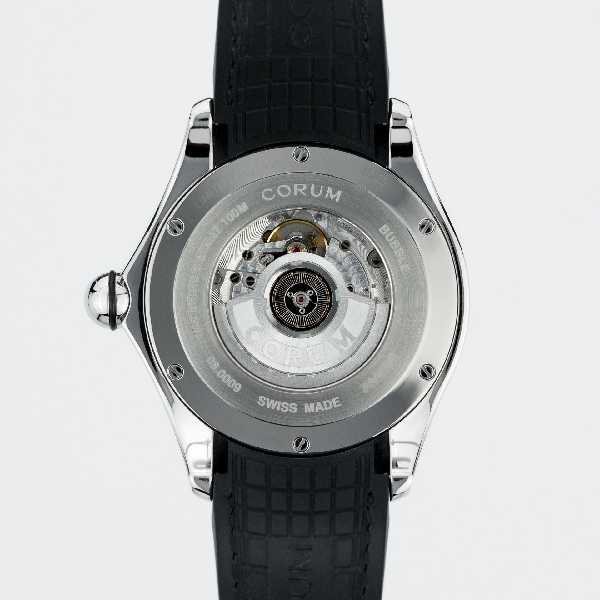 Corum Bubble 47 Stop 082.310.20/0601 ST01 steel Red - Back view