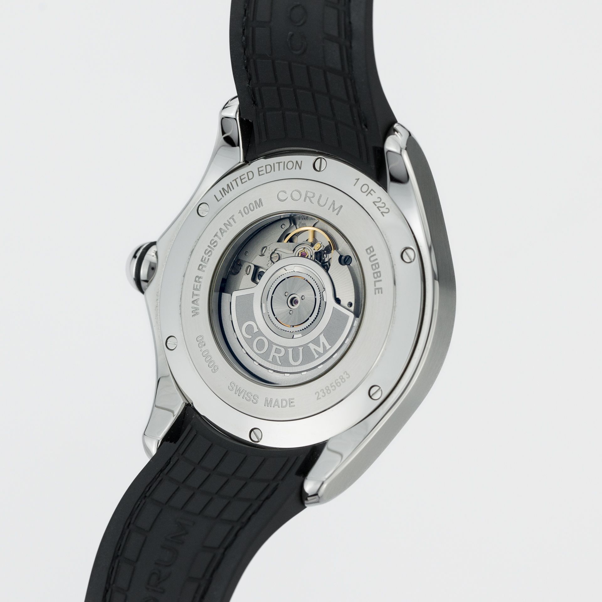 Corum Bubble 47 Luminescent Tiger 082.310.20/0601 TI01 steel Black 2023 - Diagonal back view