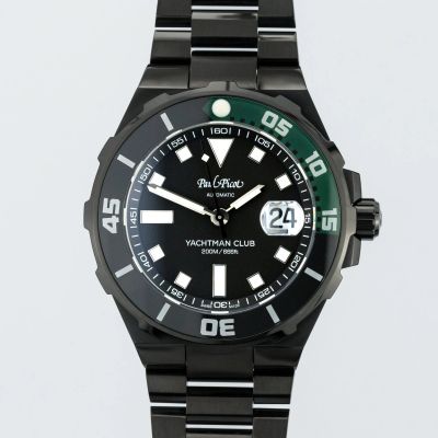 Paul Picot Yachtman Club Black DLC & Green Accents P1251N.NJV4000N.3614 - New/Mint condition, 2024