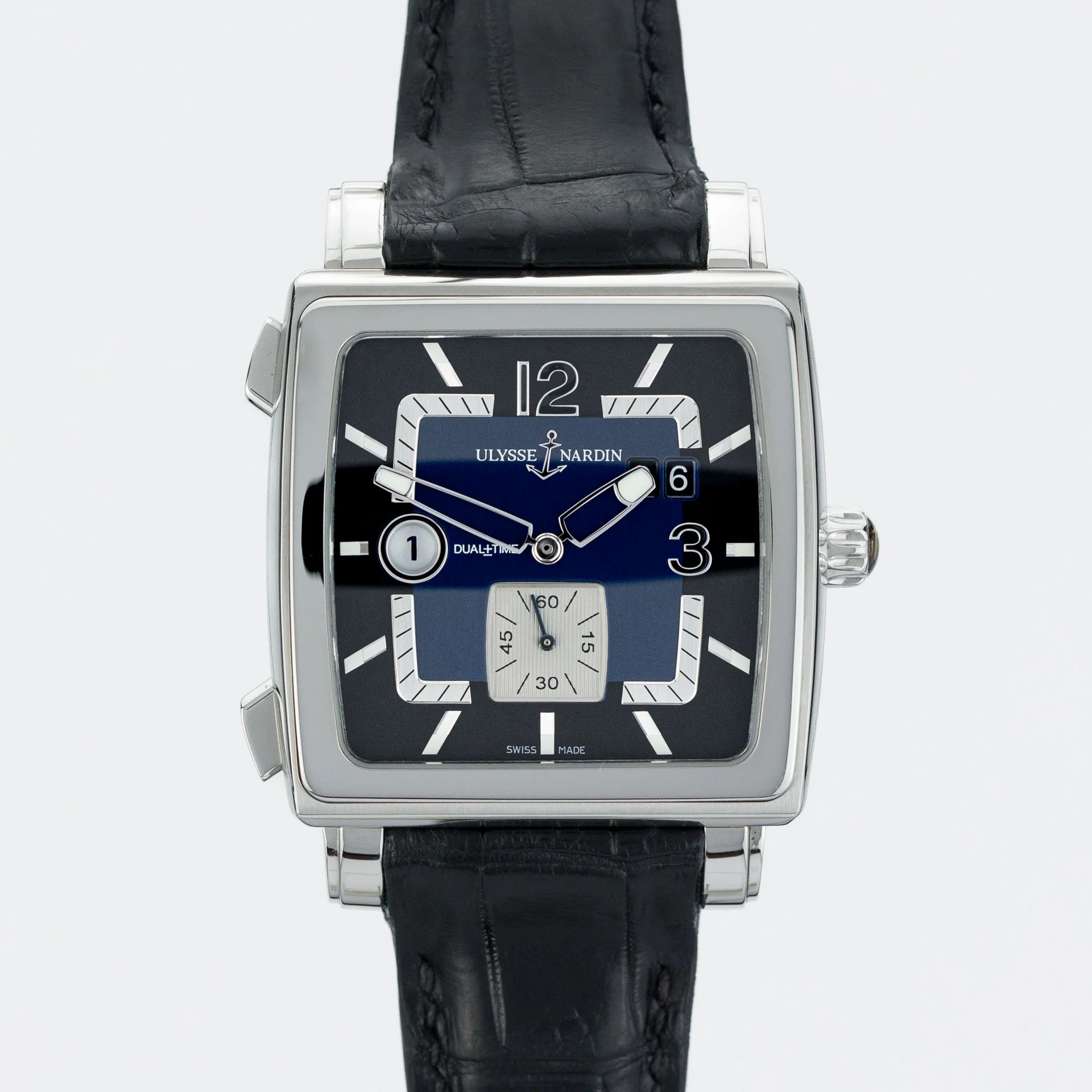 Ulysse Nardin Quadrato Dual Time 243-92/632 Steel blue 2012