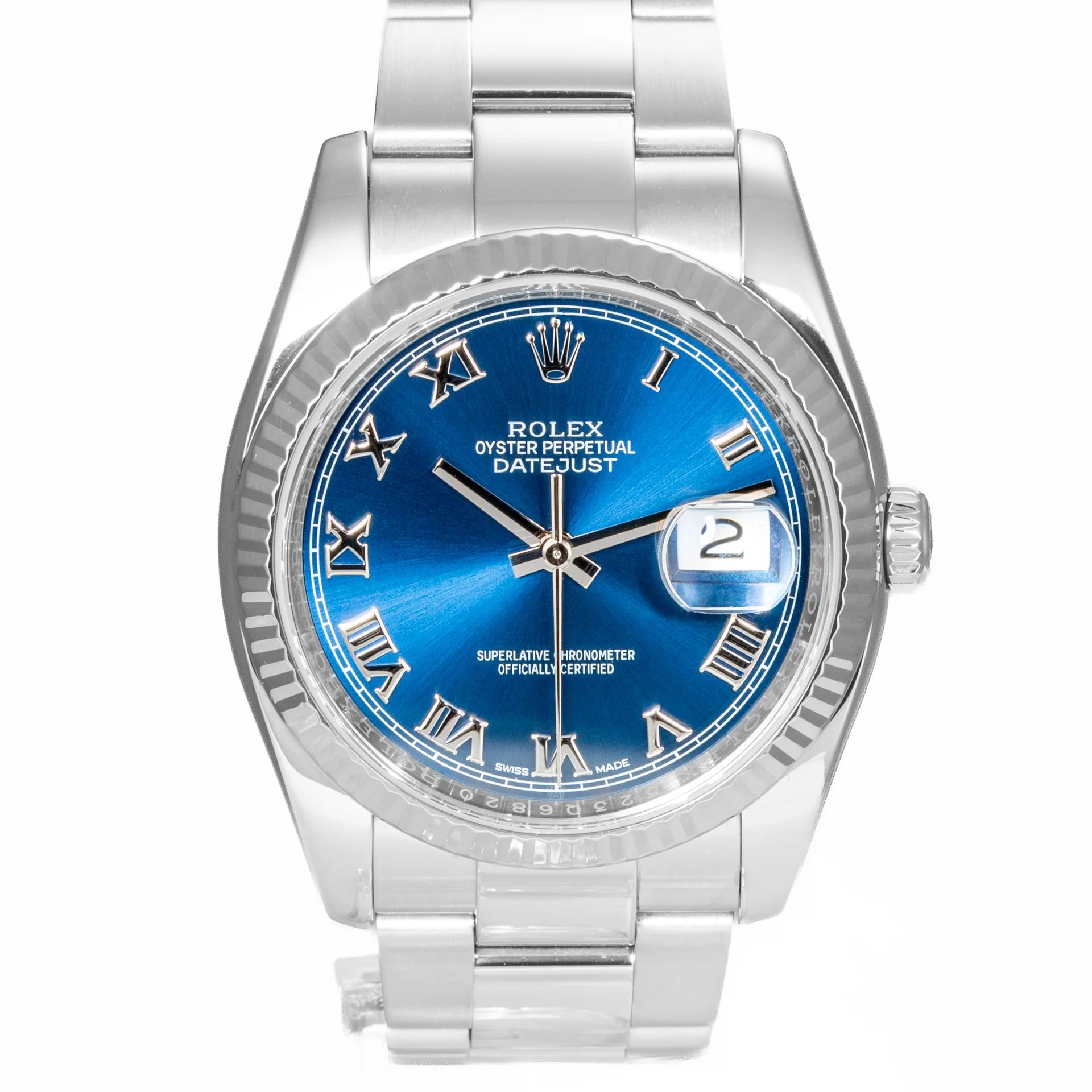Rolex Datejust 36 Blue Roman dial 116234-0133 Gold Steel blue 2018