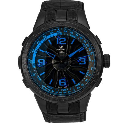 Perrelet Turbine Pilot Electric Blue Accents A1095/2 - New/Mint condition