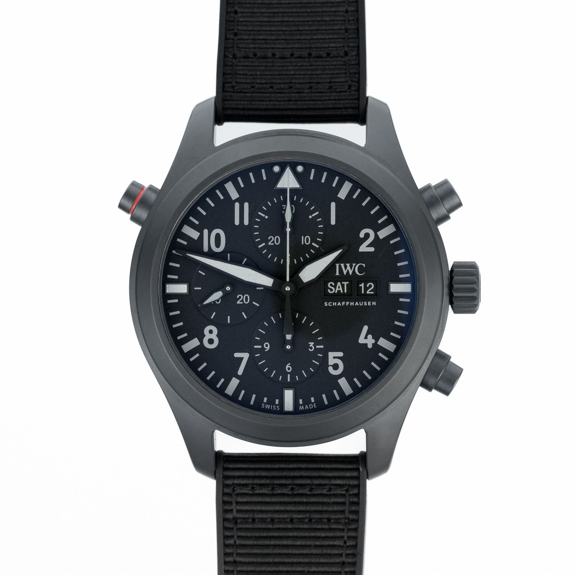 IWC Schaffhausen Pilot Double Chronograph Rattrapante TOP GUN Ceratanium IW371815 ceramic Black 2020