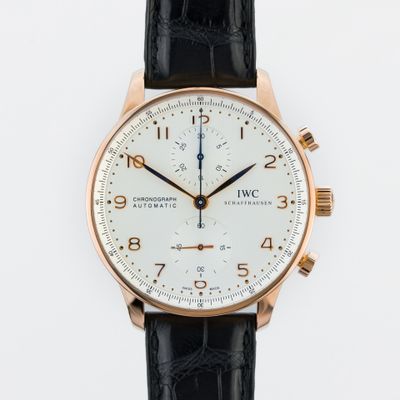 IWC Schaffhausen Portugieser Chronograph 18k Rose Gold IW371480 - Very Good condition, 2019