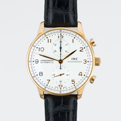IWC Schaffhausen Chronograph Portuguese Rose Gold IW371480 - Very Good condition, 2019