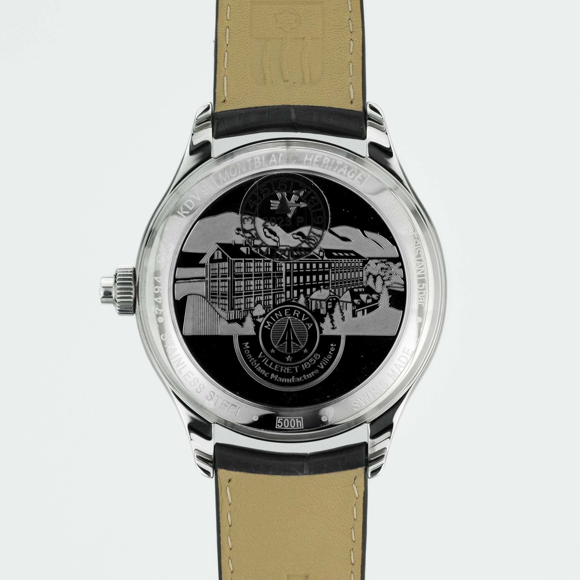 Montblanc Heritage Monopusher Chronograph 119951 steel Silver 2023 - Back view